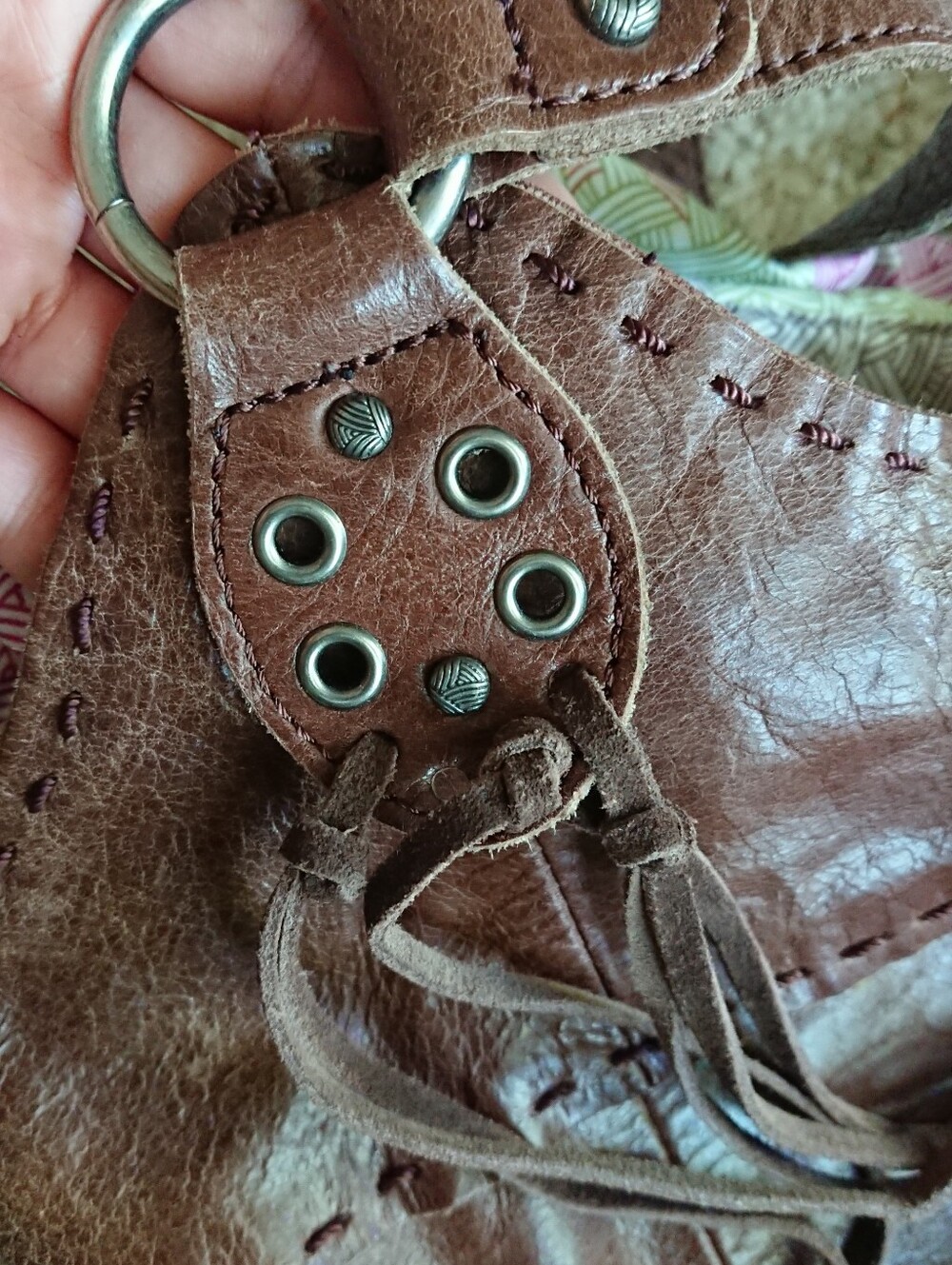The Sak Indio large brown leather hobo shoulder bag with fringe tassels - Picture 8 of 14